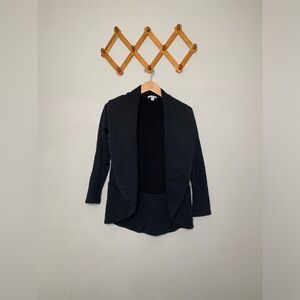 Women’s Standard James Perse Black Cotton Open Cardigan SZ 2